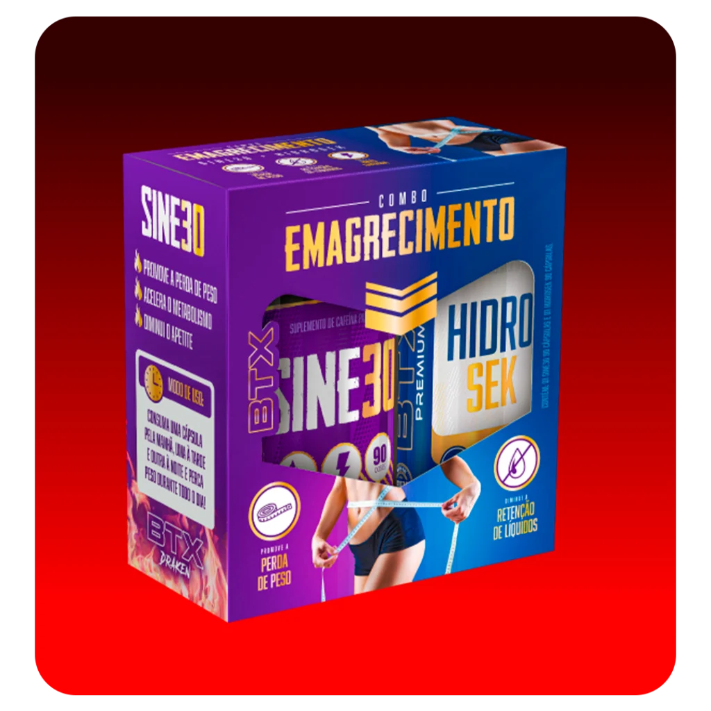 Kit de suplementos para auxiliar no emagrecimento e retenção.